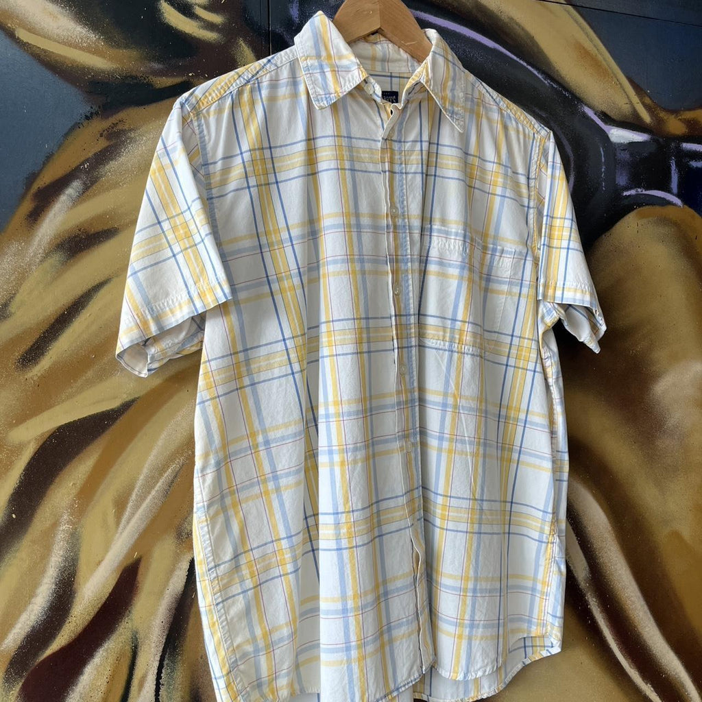 Checkered Short Sleeve Button Up Shirt