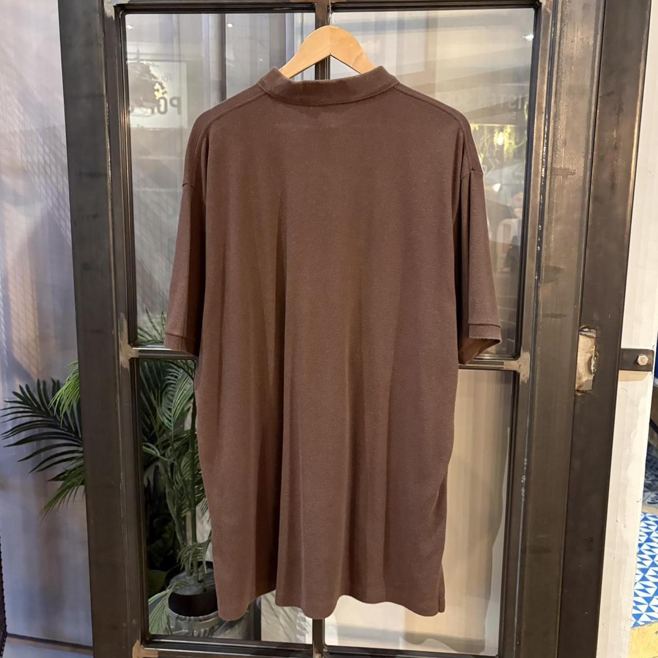 Vintage Ralph Lauren Plain Brown Polo Shirt Short Sleeve collared button up top  #Y2K #preppy #chiefkeef #oldmoney #ralphlauren