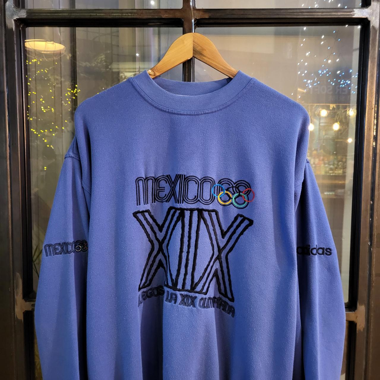 SSJ003-P - Vintage Retro Adidas Olympics XIX Juegos Olympiada Octubre 12 - 27 Mexico 1968 Embroided Patch Logo Crewneck Jumper Sweatshirt 80s 90s Boxy fit #olympics #mexico #80s #boxyfit