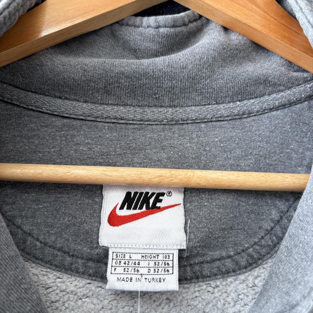 Vintage Nike Sweatshirt Mens Large Grey Solo Swoosh 1/4 Zip Pullover Jumper Top 90s Y2K 00s