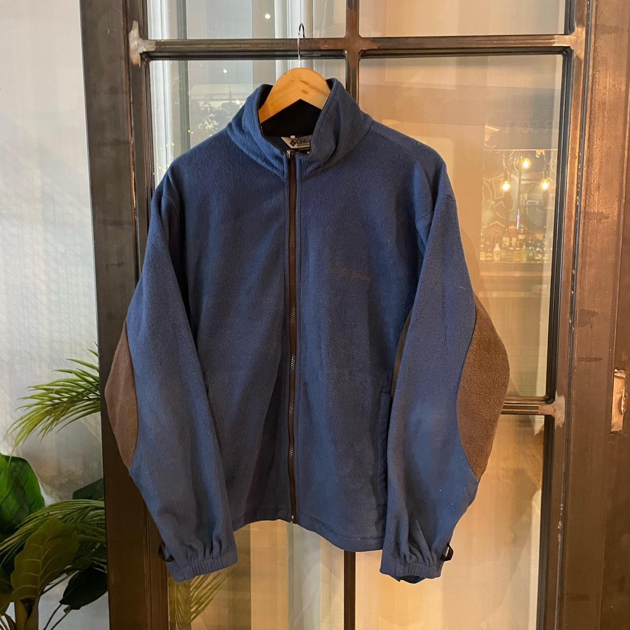 0125C36 - Vintage retro essential Columbia Blue full zip up outdoor fleece jacket sweatshirt #pullover #outdoor #columbia #hike #gorpcore
