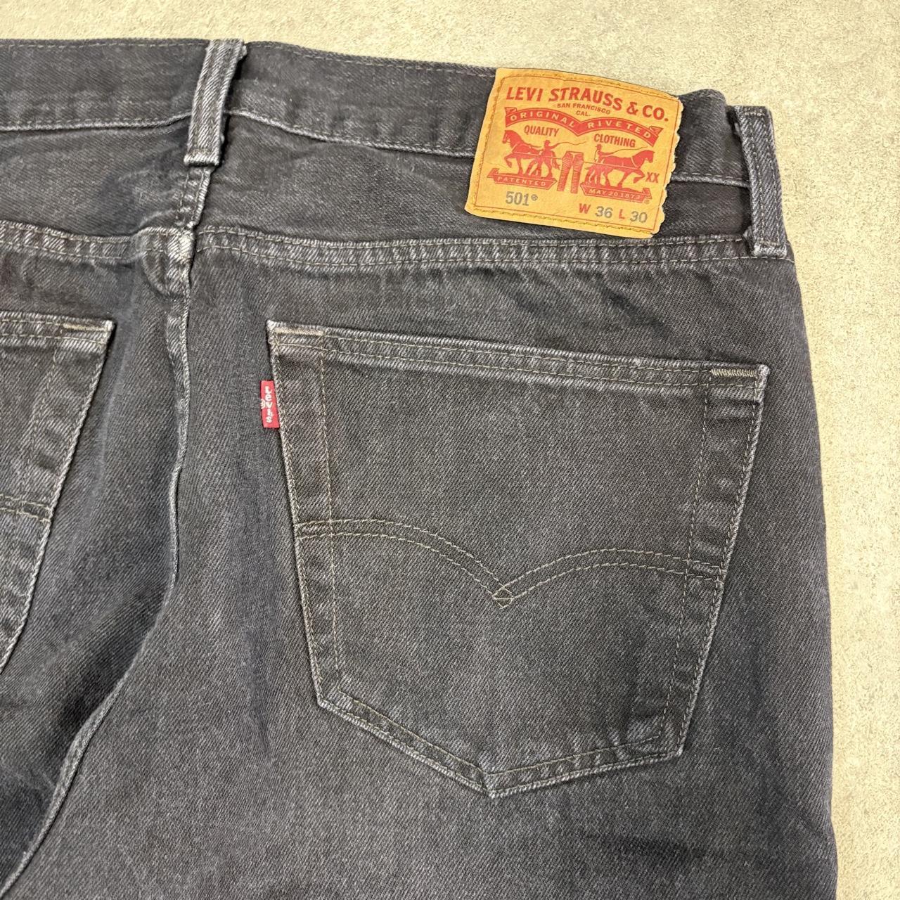 Vintage Levi's 501 Jeans Mens 36x30 Black Denim Wash Straight Leg Trousers Cowboy Western USA 90s Y2K