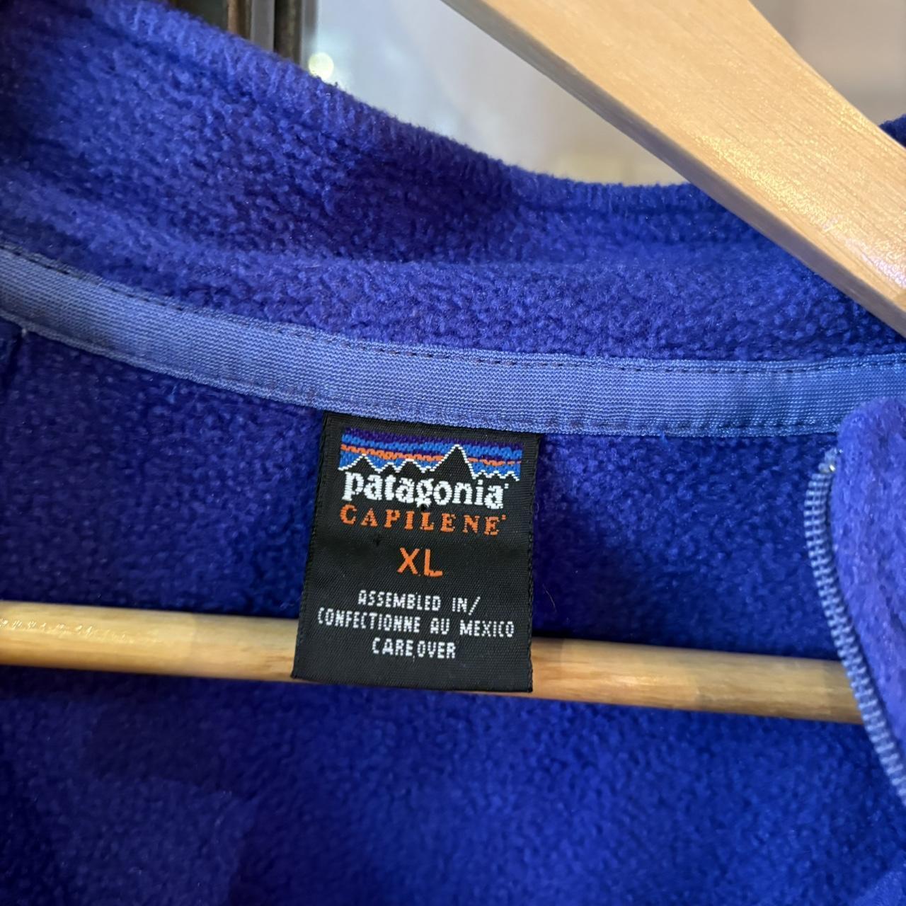SWT578F - Vintage retro essential Blue Patagonia Capilene full zip up outdoor Base layer fleece #patagonia #baselayer #expedition #hike #gorpcore