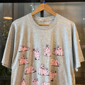 Vintage Essential Grey Pigs Sex Positions Funny Graphic Print Top Tee T-shirt fashion victim #90s #graphic #top #pigs #y2k