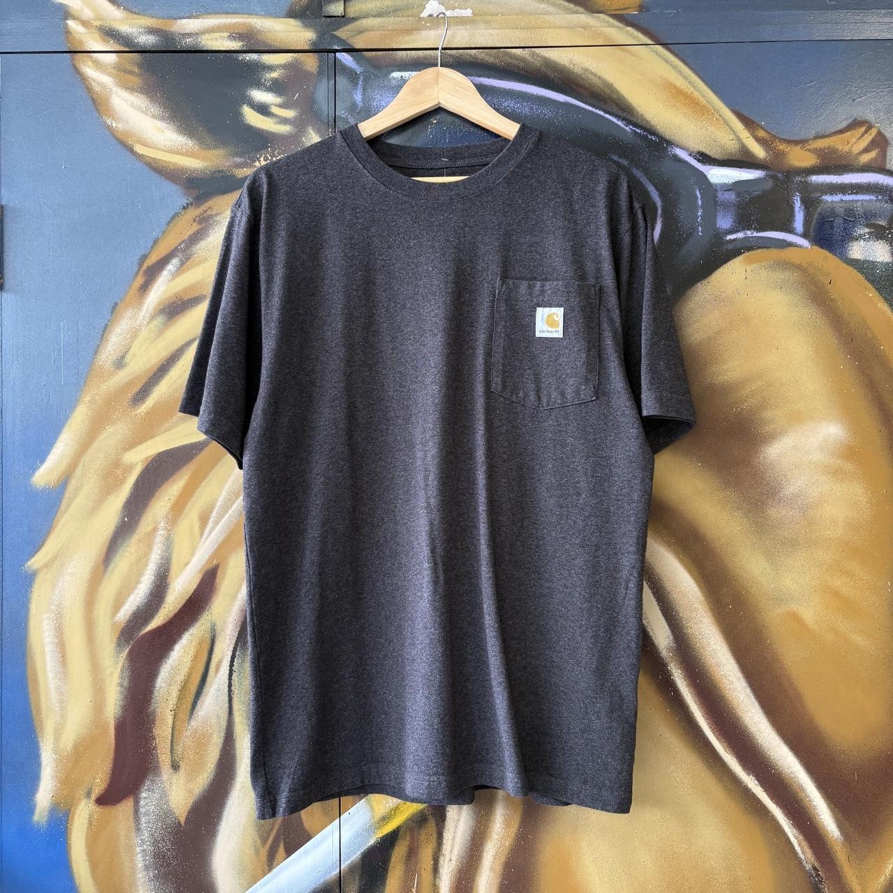 Vintage Carhartt T shirt Mens Medium Charcoal Grey Loose Fit K87 Workwear Durable Skate Tee Top 90s Y2K 00s