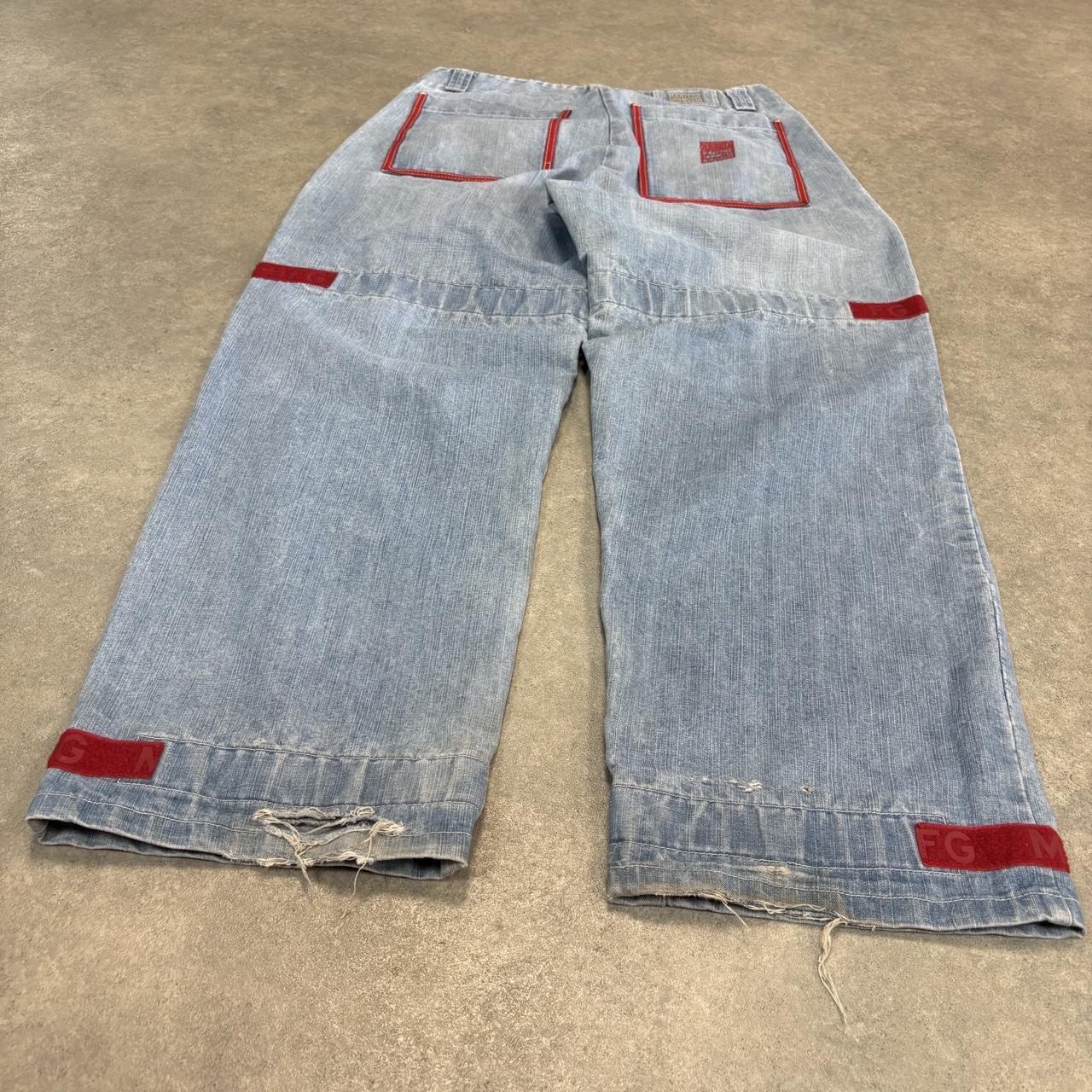 Vintage Marithe Francois Girbaud M+FG Jeans Mens 35x33 Light Blue Denim Wash Loose Baggy Hiphop Skater 90s Y2K