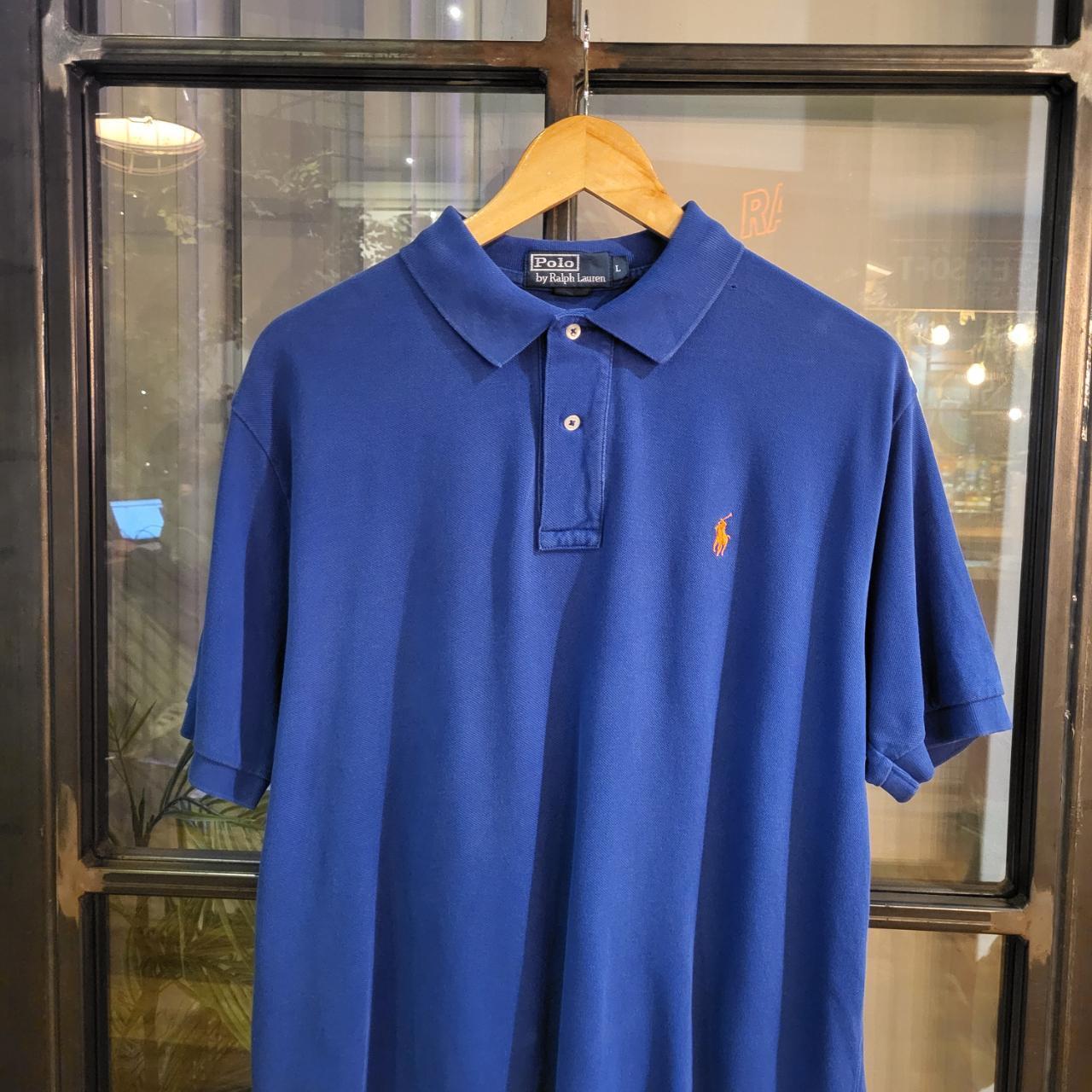 POL207 - Vintage Ralph Lauren Blue Polo Shirt Short Sleeve collared button up top #Y2K #preppy #chiefkeef #golf #oldmoney