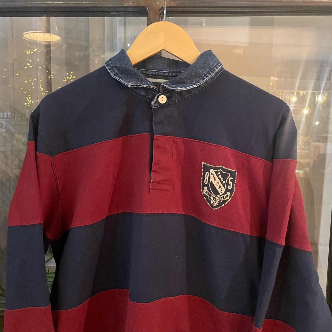 SWT542F - Vintage Retro Tommy Hilfiger Rugby Jersey Longsleeve Polo Shirt collared button up top  #Y2K #preppy #chiefkeef #oldmoney #tommy