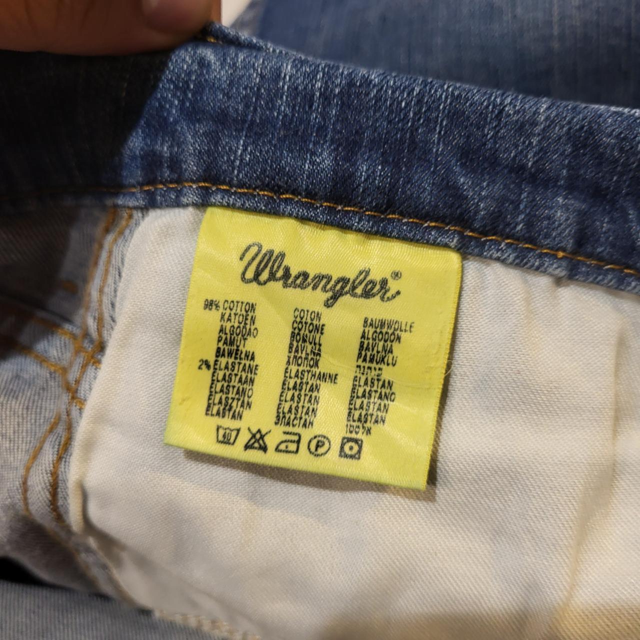 TRW257 - Vintage retro essential mens adult Wrangler Dark Blue Wash Baggy Overszied Trousers pants jeans with embroidered embroidery graphic patch carpenter casual workwear wide leg skate 90s Y2K style
