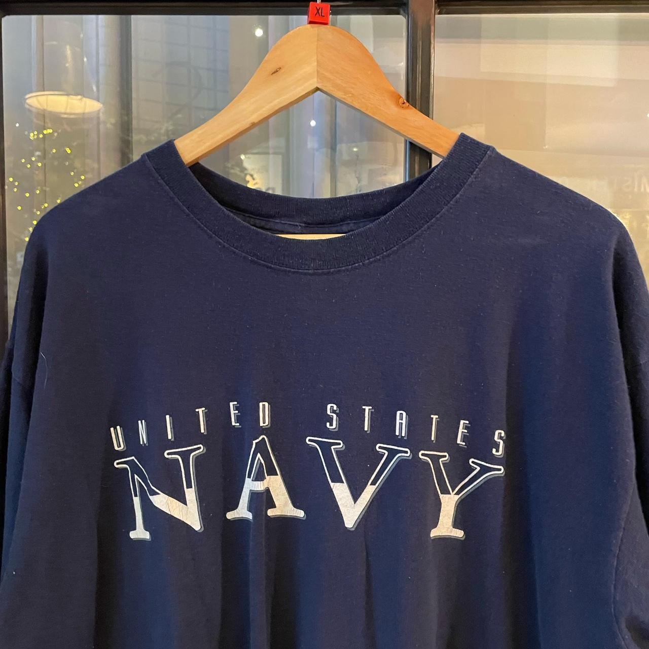 0225I04P - Vintage Retro Essential Navy United States Graphic Print Top Tee T-shirt #90s #graphic #top #unitedstates #baggy
