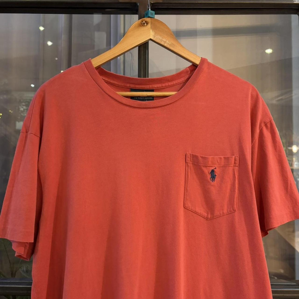 BR2804DV-P - Vintage Retro Essential Red Polo Ralph Lauren Pocket Top Tee T-shirt #90s #poloralphlauren #preppy #oldmoney #singlestitch
