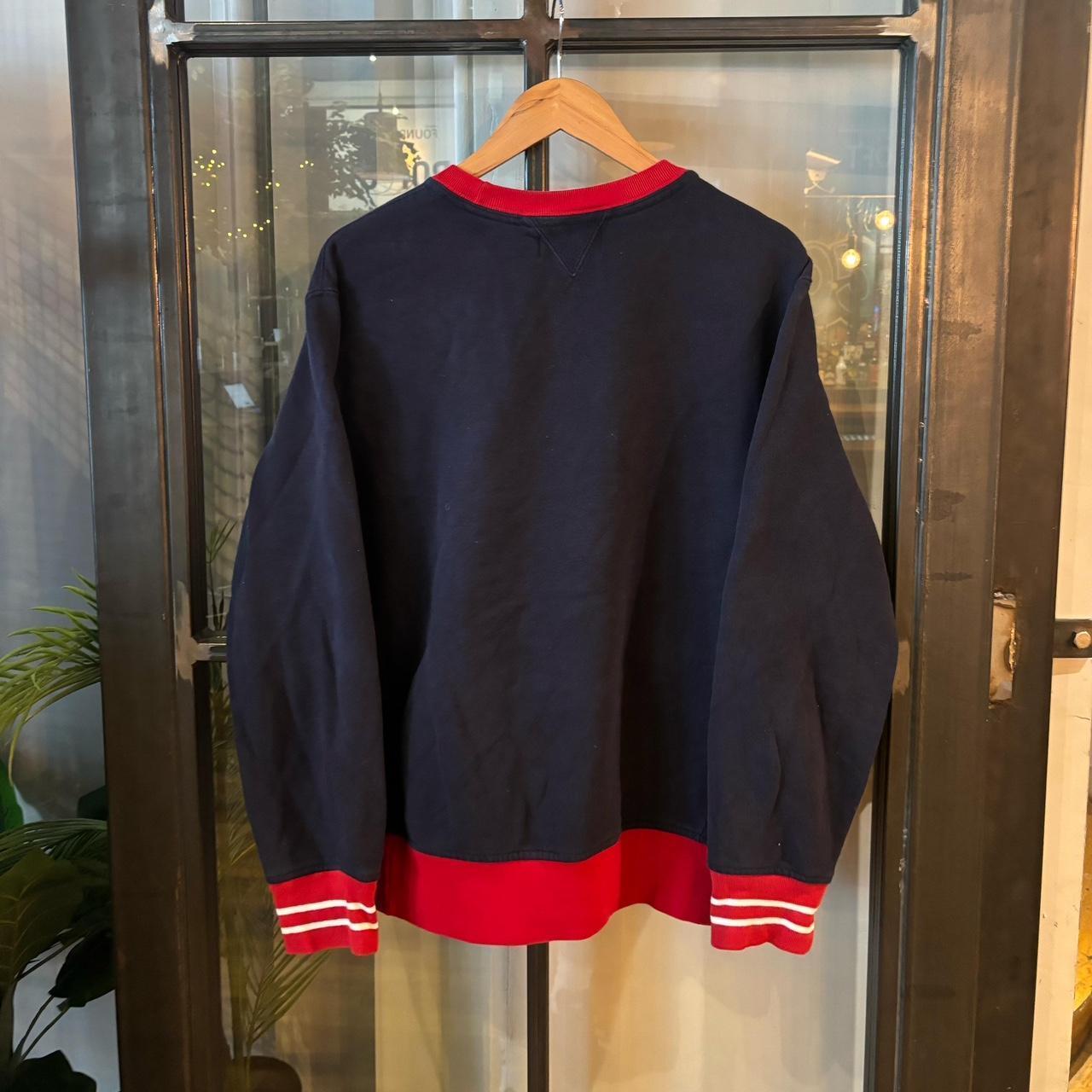0425A34F-P - Vintage Retro Essential Navy Polo Ralph Lauren Crewneck Jumper Sweatshirt with USA embroidered logo #90s #sportswear #preppy #y2k #poloralphlauren