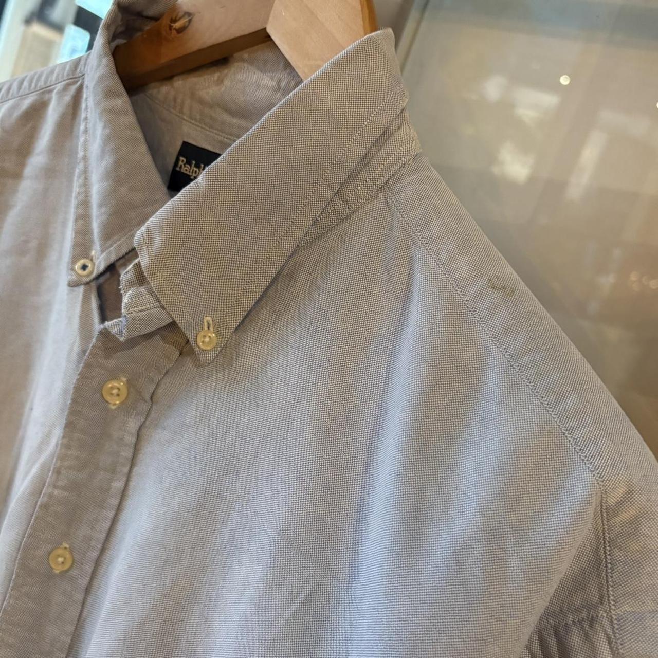 BR1209AV-F - Vintage Ralph Lauren Blue Plain Longsleeve collared button up polo shirt top #Y2K #preppy #chiefkeef #smartcasual #oldmoney