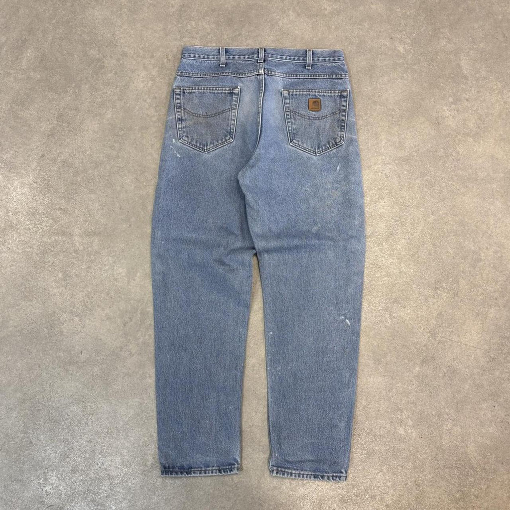 Vintage Light Blue Wash Carhartt Jeans Mens 36” Relaxed Denim Trousers Skate Western Vintage Y2K 90s