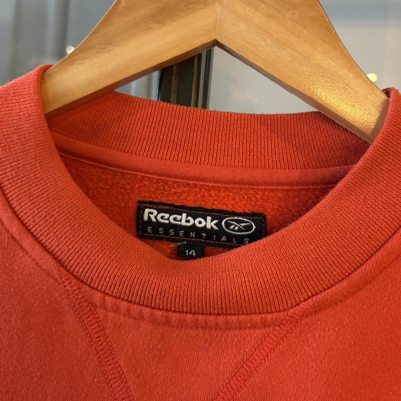 Vintage Retro Essential Orange Reebok Crewneck Jumper Sweatshirt with embroidered spell out logo #90s #sportswear #essential #y2k #reebok