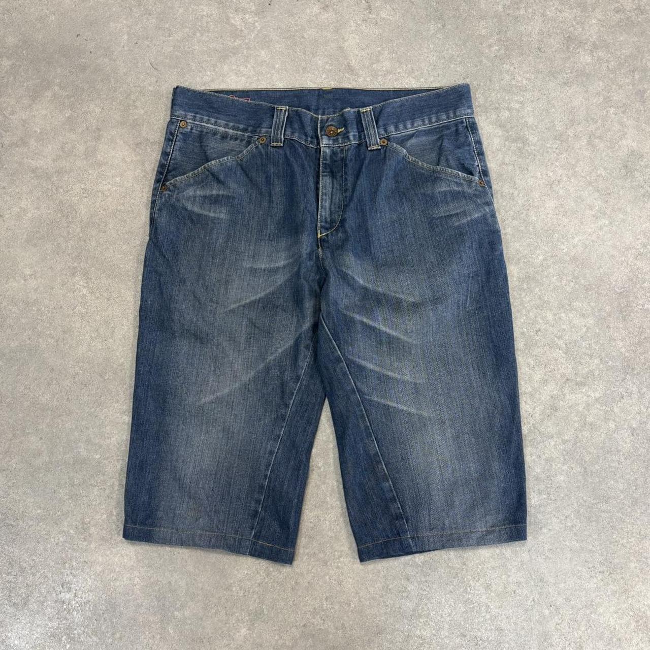 Vintage Blue Wash Levi’s Jorts Mens 32” Skate Surf Denim Jean Shorts Hip Hop Streetwear Y2K
