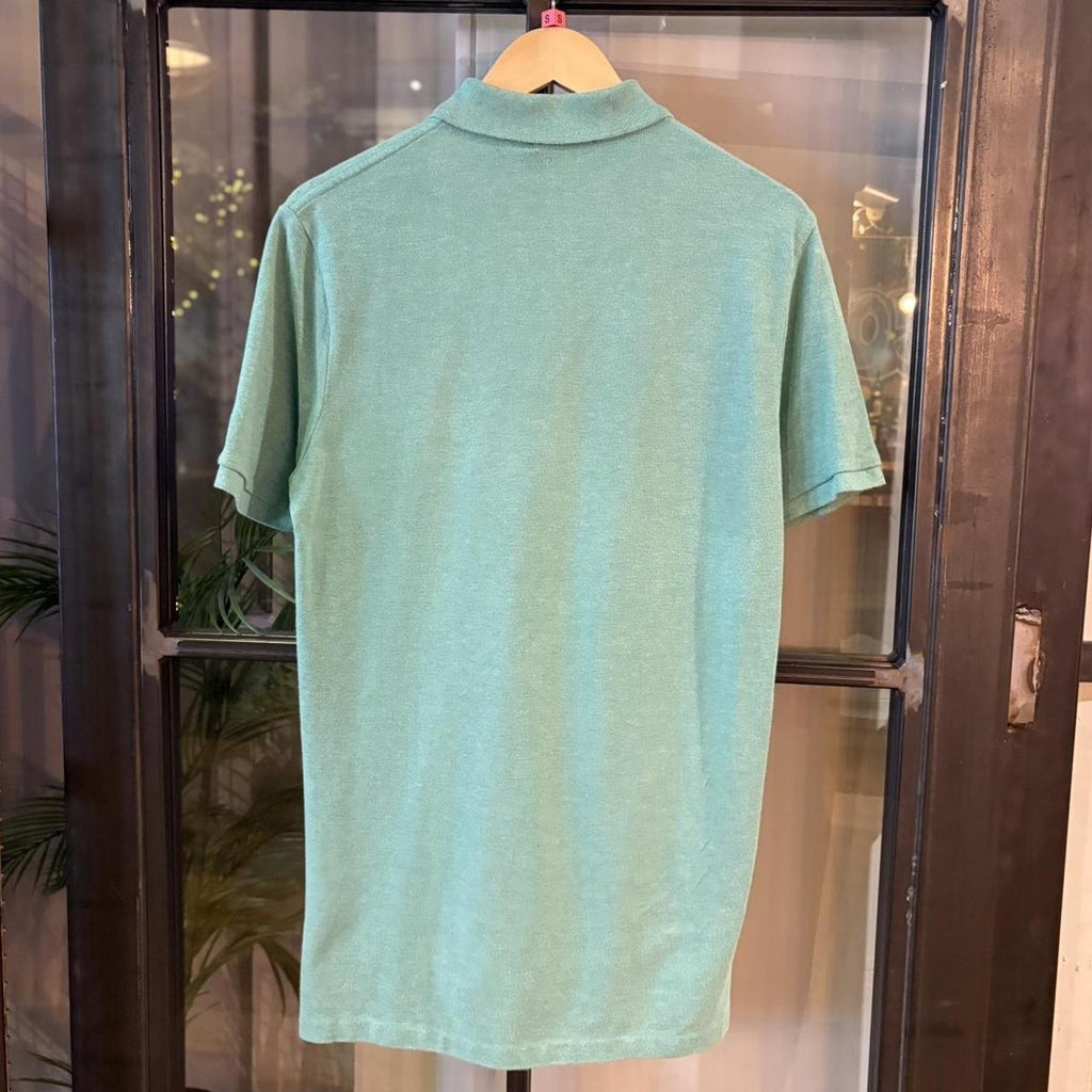 POL435F - Vintage Retro Plain Ralph Lauren Turquoise Polo Shirt Short Sleeve collared button up top  #Y2K #preppy #chiefkeef #oldmoney #ralphlauren