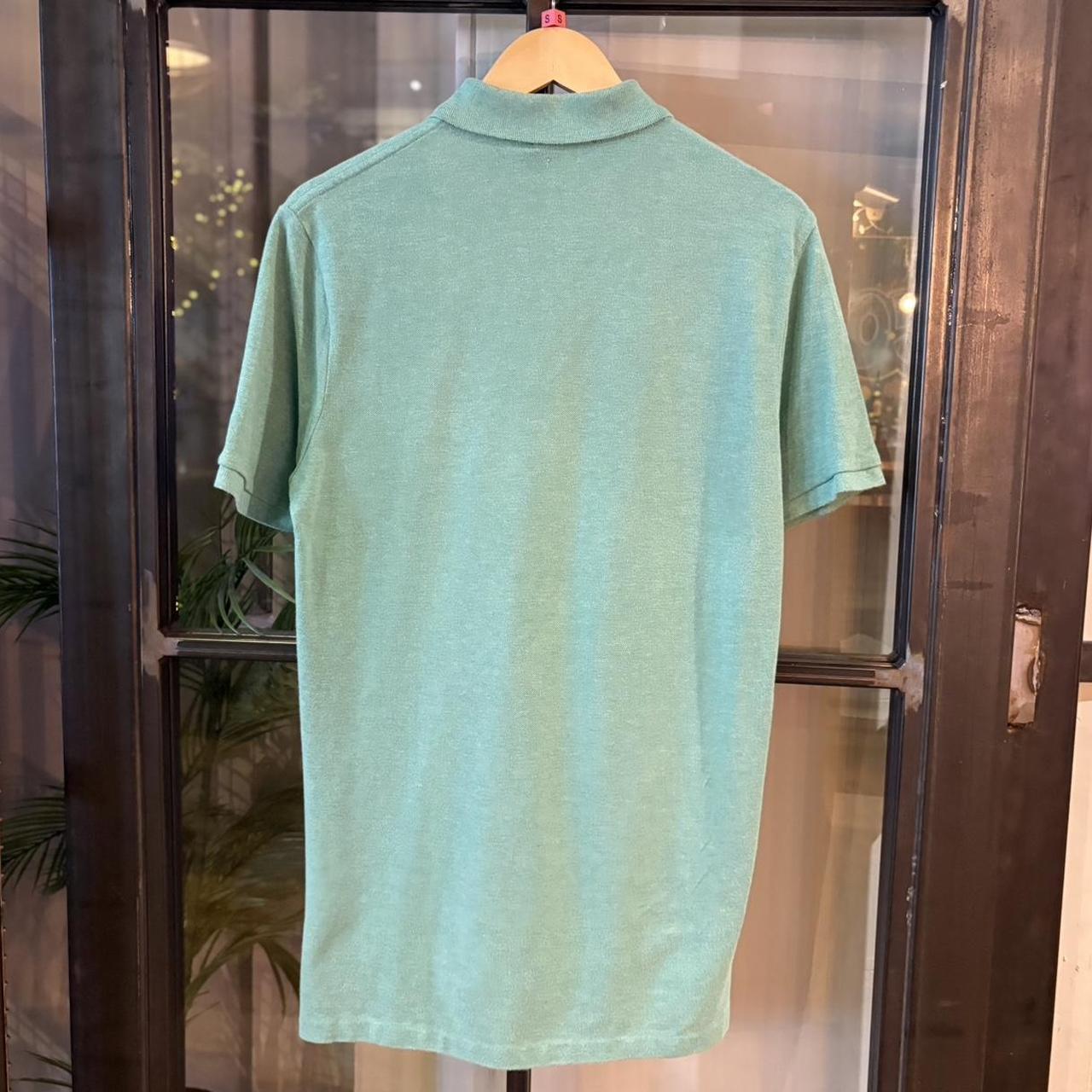 POL435F - Vintage Retro Plain Ralph Lauren Turquoise Polo Shirt Short Sleeve collared button up top  #Y2K #preppy #chiefkeef #oldmoney #ralphlauren