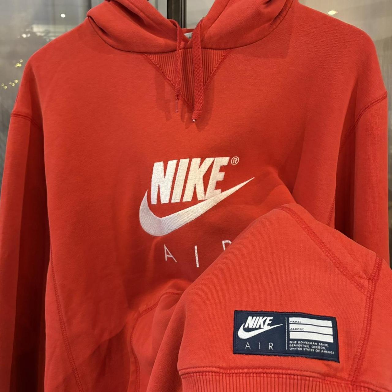 MA2207JD-P - Vintage Retro Essential Red Nike Air Sweatshirt Hoodie with embroidered logo #nikeair #hoodie #essential #nike #y2k