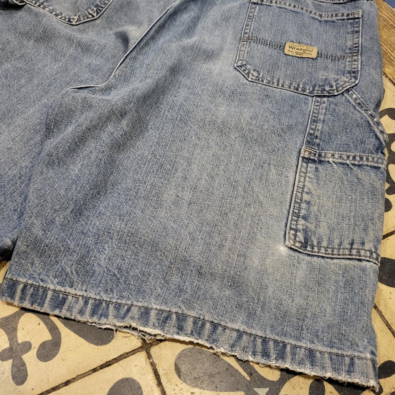 JRT5027 - American Vintage Denim Oversized Baggy Shorts Jorts with detailed embroidered Logo graphic carpenter workwear Old School Hip Hop skate grunge faded 90s Y2K style