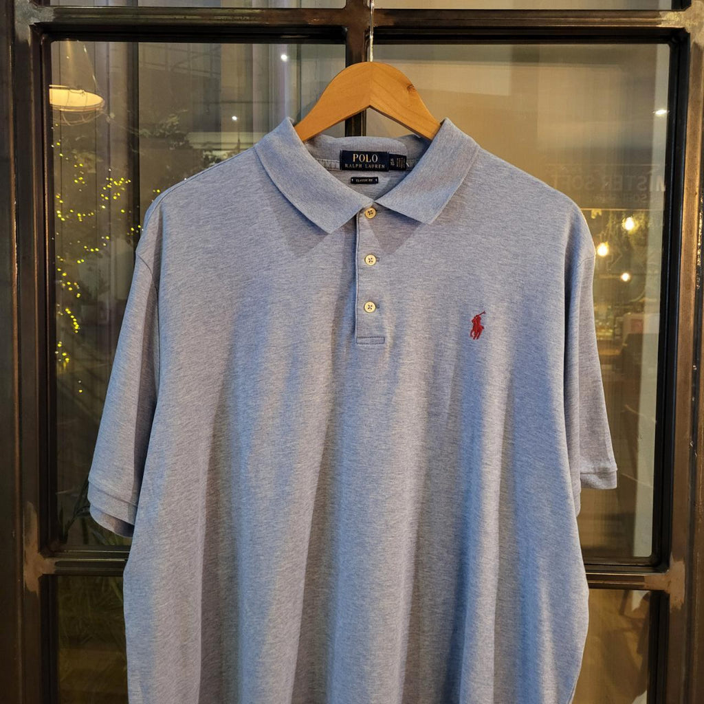 POL237 - Vintage Ralph Lauren Light Blue Polo Shirt Short Sleeve collared button up top #Y2K #preppy #chiefkeef #golf #oldmoney
