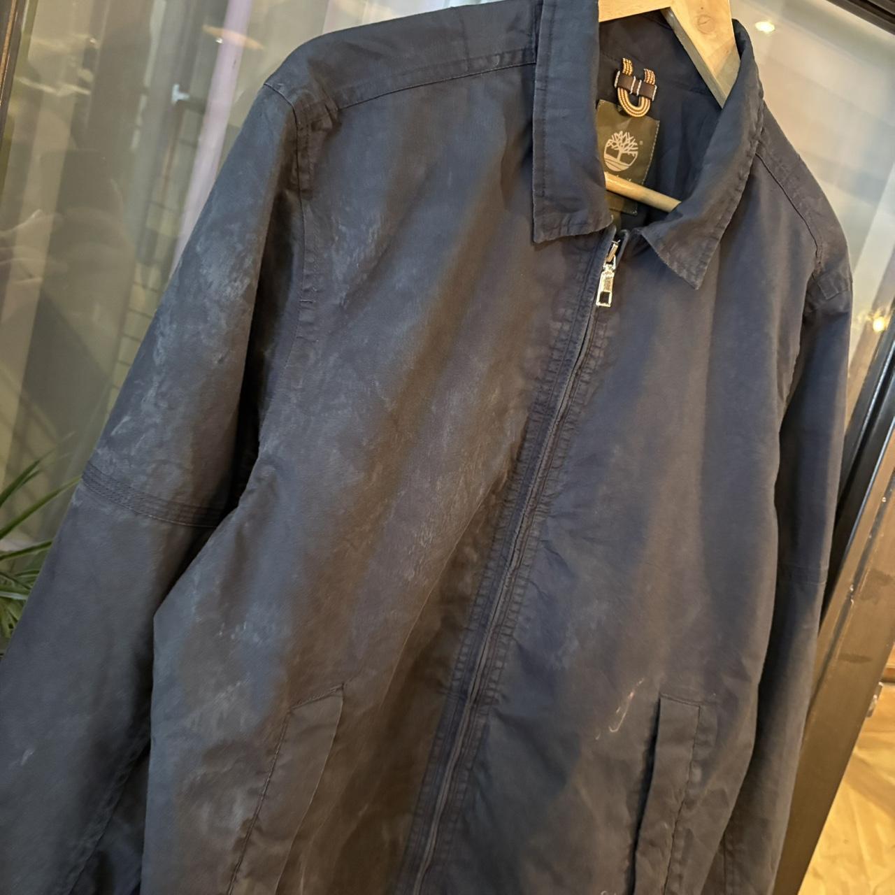 0125B66BR - Vintage Retro Timberland Waterproof Full Zip Up Collared Harrington Jacket #Y2K #preppy #timberland #smartcasual #waterproof