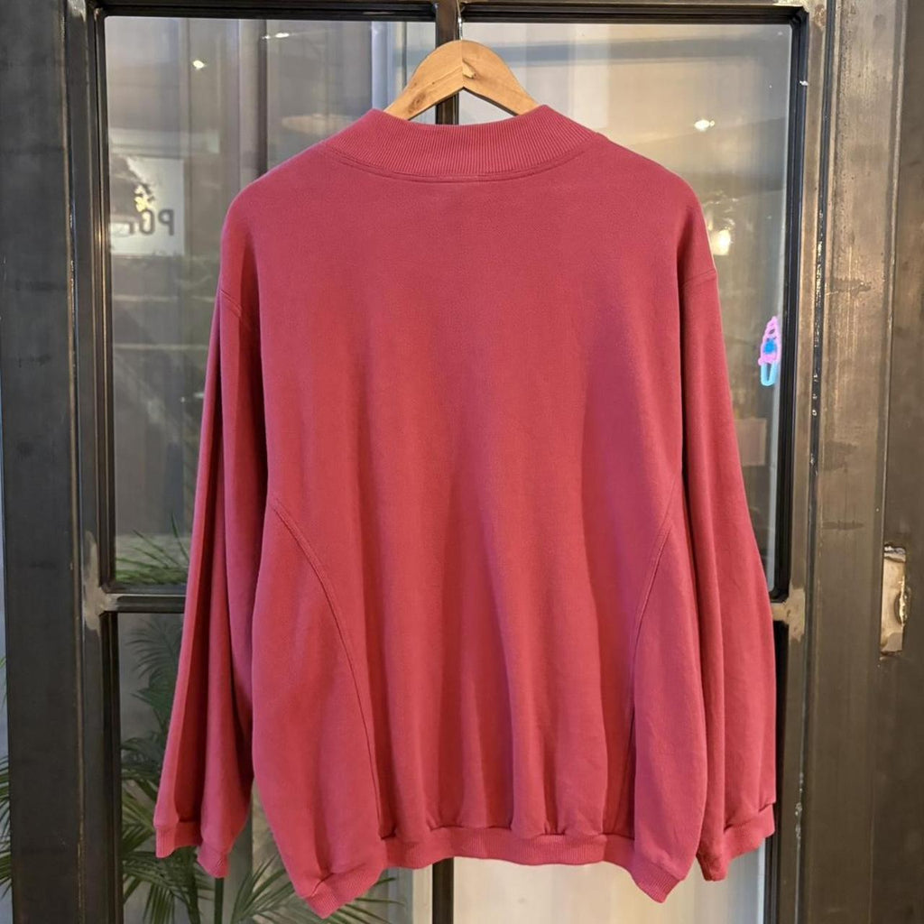 MA0406FI-P - Vintage Retro Essential Pink Adidas 1/4 Zip Fleece Jumper Sweatshirt with embroidered logo #90s #sportswear #essential #y2k #adidas