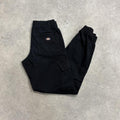 BR1011BO-U - Vintage retro essential Black Dickies Cargo Trousers pants casual workwear with elasticated waistband #skater #utility #workwear #straightleg #dickies