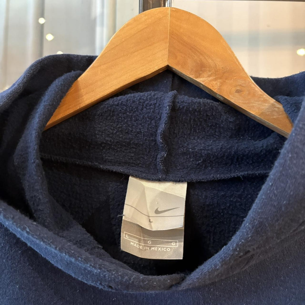 Vintage Nike Centre Solo Swoosh Hoodie Navy Blue Mens Large Sweatshirt Skate Surf Jumper 90s Y2K 00s