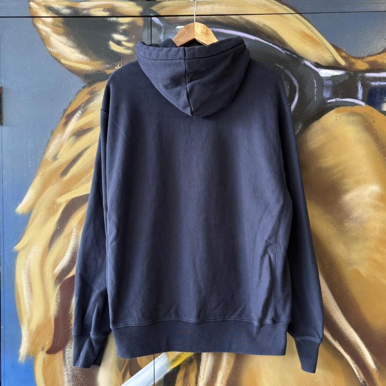 Vintage Champion Hoodie Mens XL Navy Reverse Weave Heavyweight Cotton Pullover Sweatshirt Jumper 90s Y2K 2000s