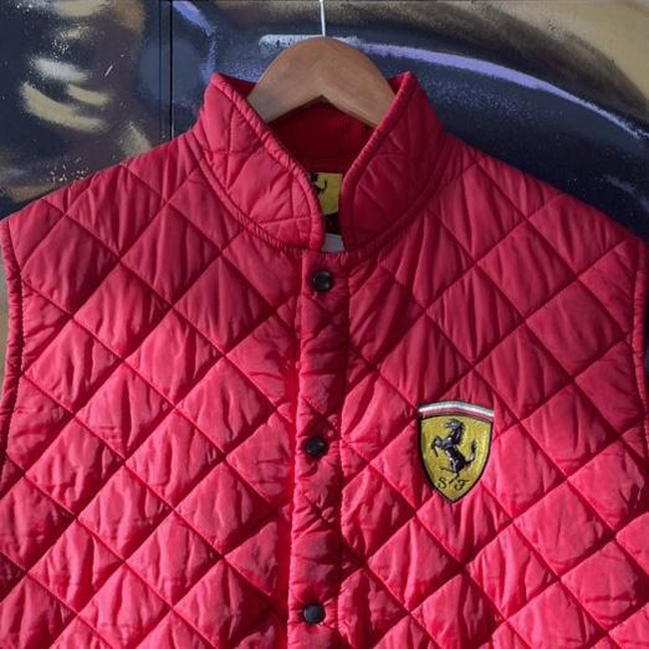 Y2K Ferrari Diamond Quilted Button Up Gilet Vest