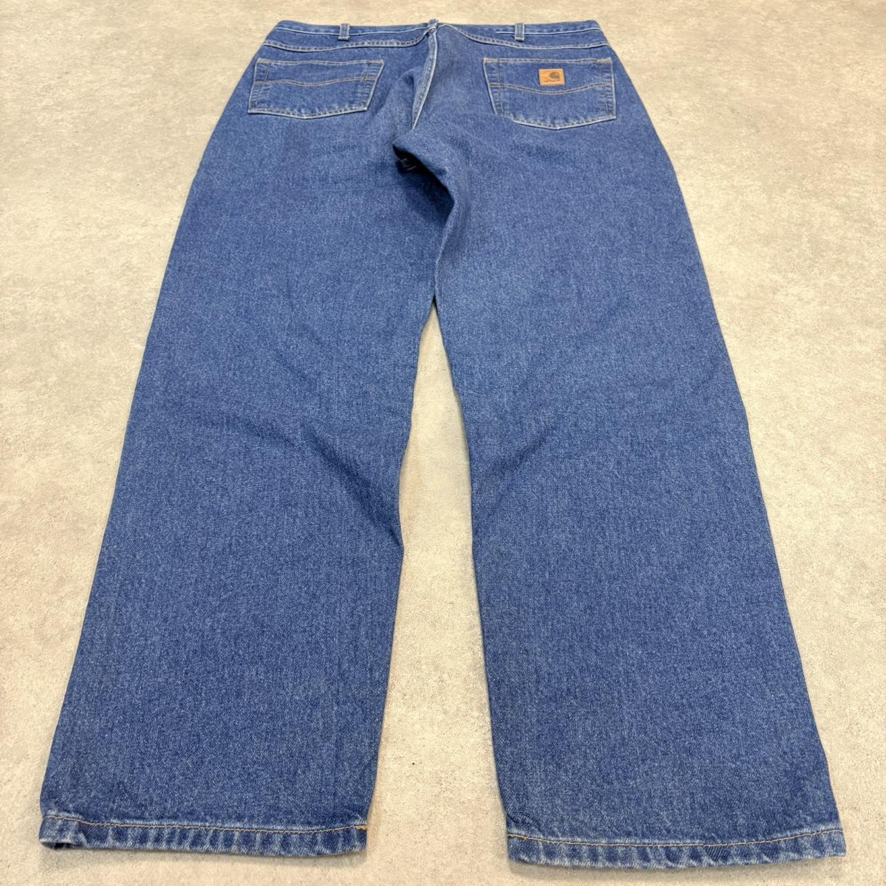 BR1912UK-U - Vintage retro essential Carhartt Straight Leg Relaxed Blue Wash Denim Jeans Trousers pants #denim #skater #jeans #carhartt #straightleg