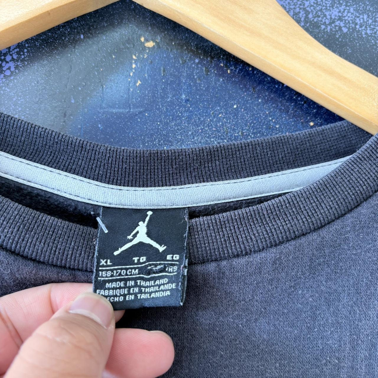 Vintage Air Jordan Sweatshirt Top Womens Small Jumpman Logo Graphic Black Blue Streetwear 90s Y2K