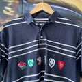 6 Nations Rugby Badges Stripe Polo Tee