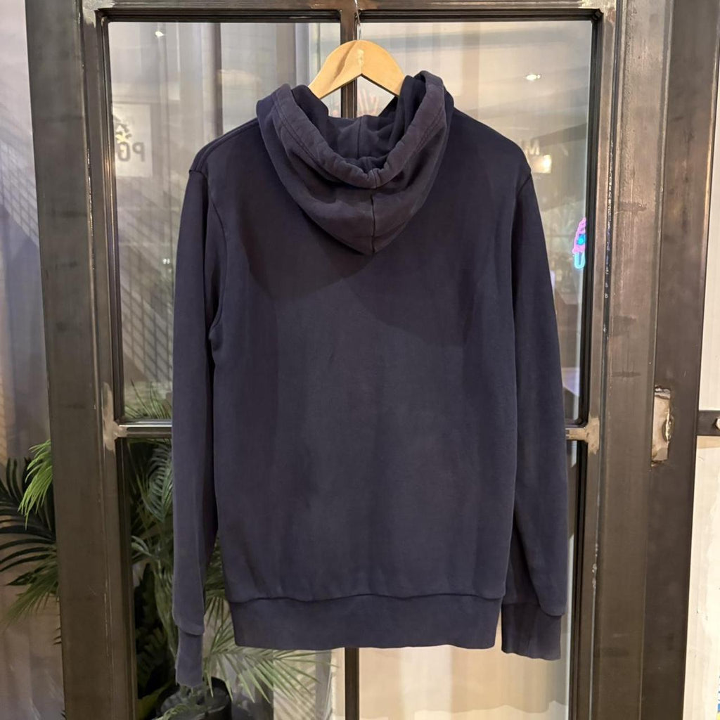 MA2207FJ-F - Vintage Retro Essential Navy Lacoste Sweatshirt Hoodie with embroidered patch logo #90s #sportswear #crocodile #lacoste #y2k