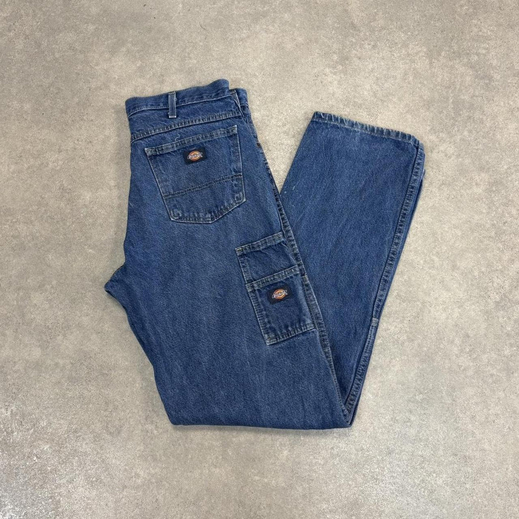 Vintage Blue Was Dickies Double Knee Carpenter Jeans Mens 32” Straight Leg Denim Trousers Skate Western Vintage Y2K 90s