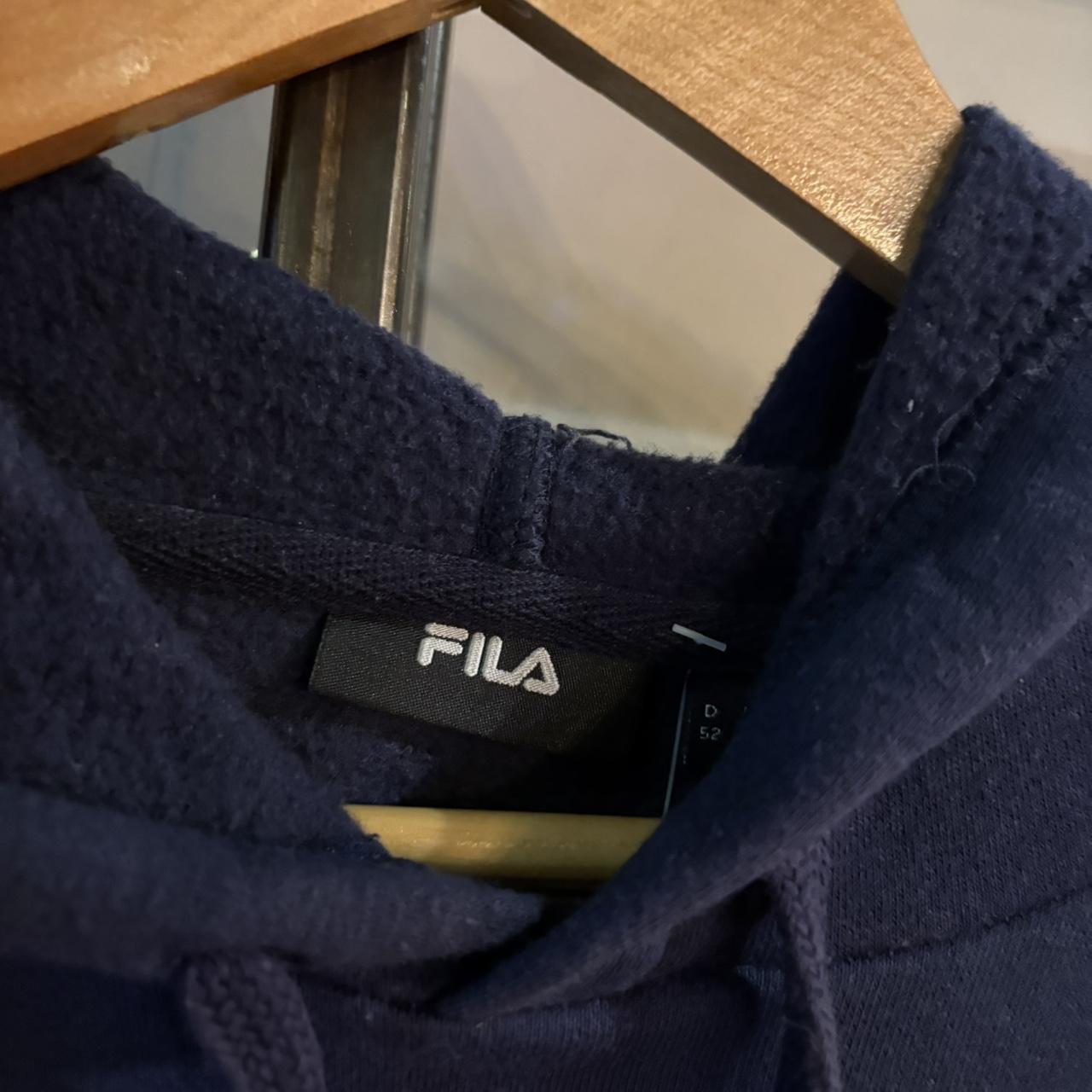 0125A95 - Vintage Retro Essential Fila Navy Blue Pullover Sweatshirt Hoodie #casual #hoodie #fila #essential