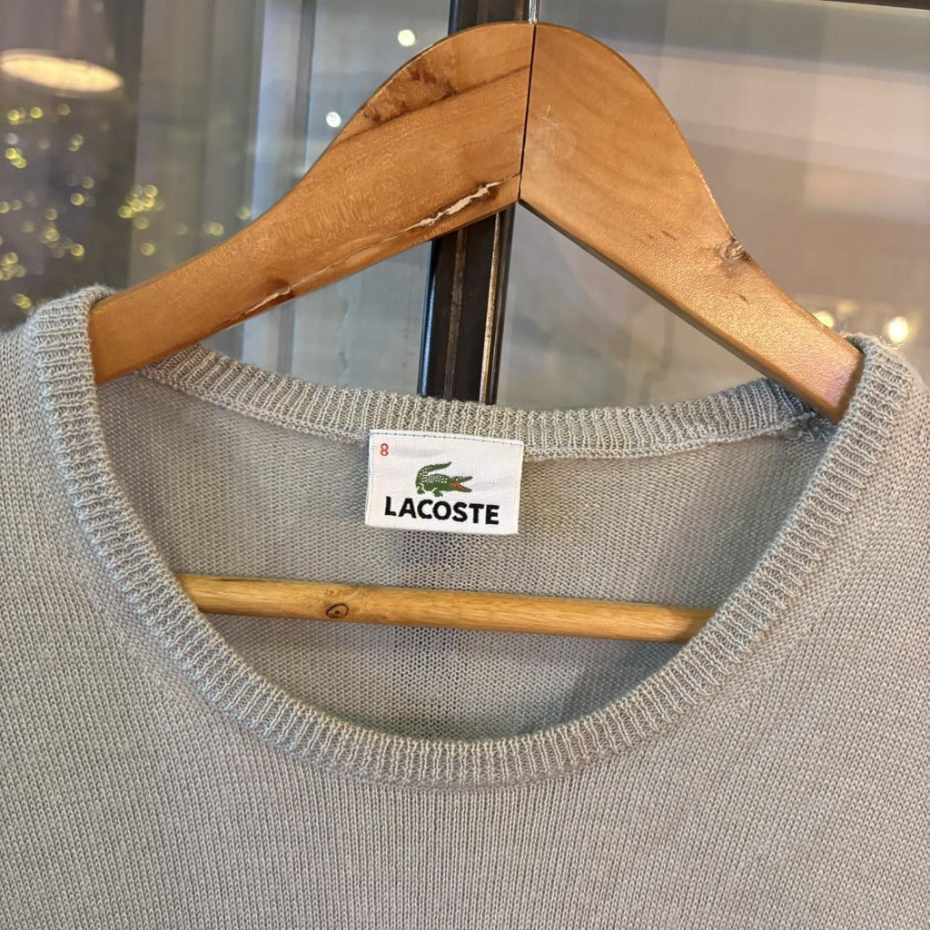 SWT586F1 - Vintage Retro Essential Mint Lacoste plain golf grandpa wool sweatshirt crewneck knit Jumper #oldmoney #knitjumper #smartcasual #preppy #lacoste