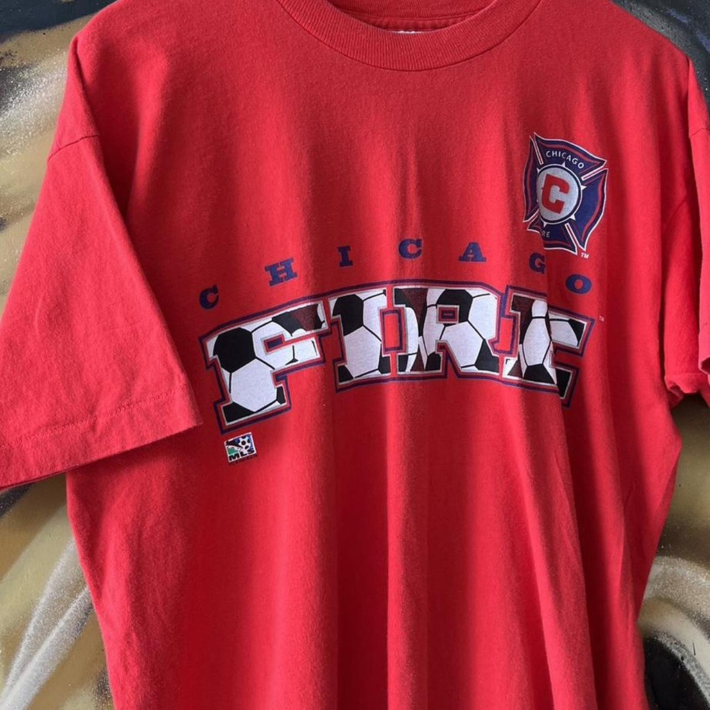 90s MLS Chicago Fire Soccer football Graphic Tee 1998 single stitch