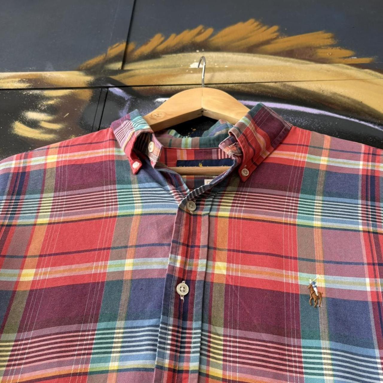 Vintage Ralph Lauren Shirt Mens XL Red Plaid Check Button Down Pony Logo Preppy Smart Top Y2K 90s