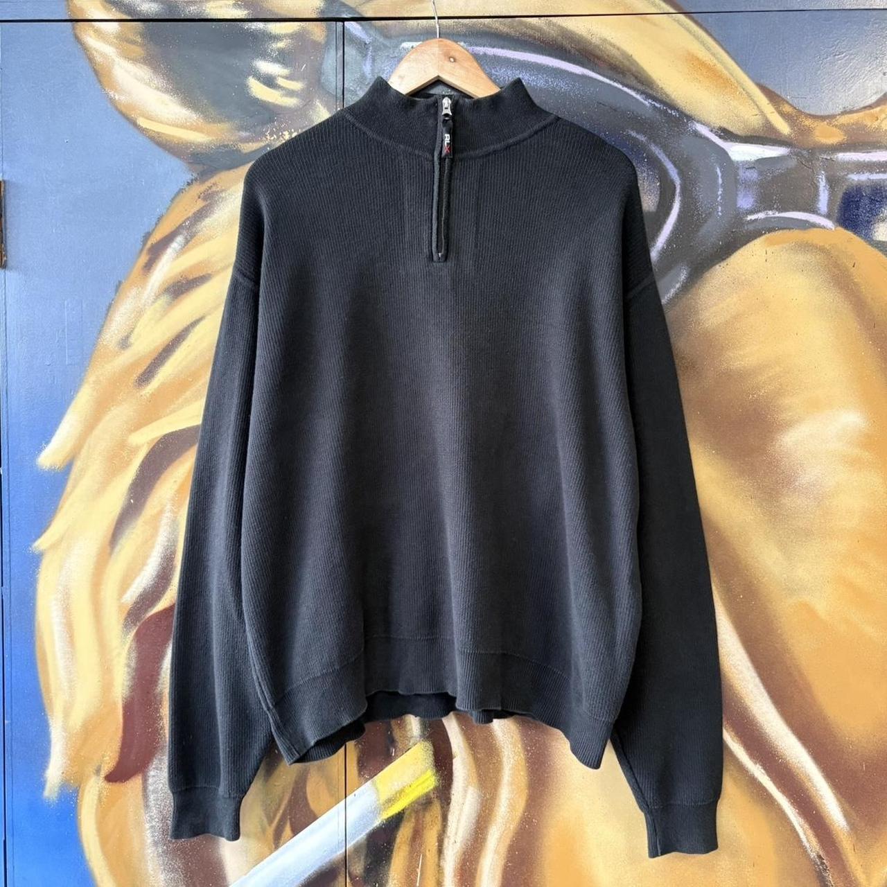 Vintage Polo Sport Ralph Lauren Black 1/4 quarter zip up Sweatshirt jumper fleece top #Y2K #preppy #quarterzip #smartcasual #oldmoney
