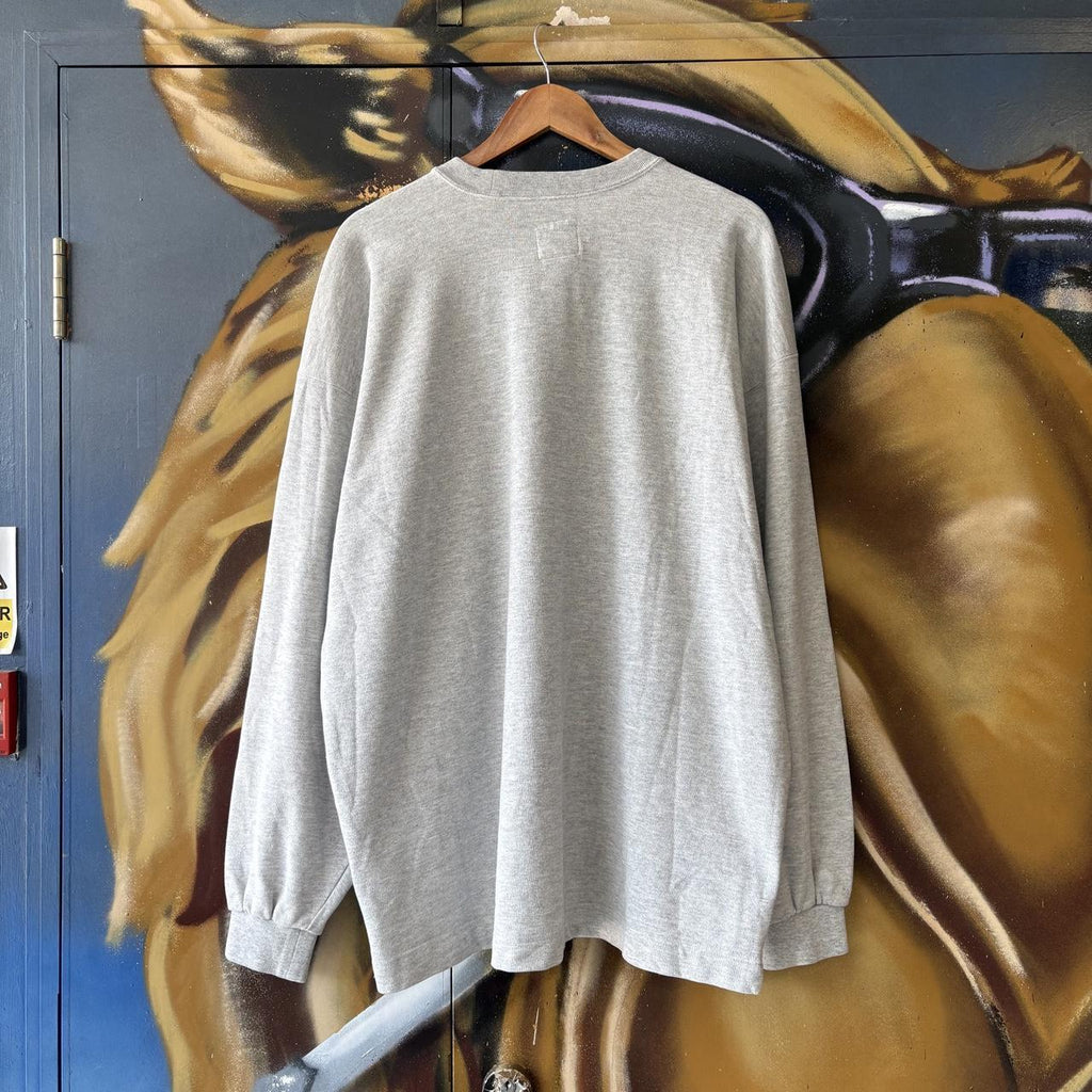 Vintage Nike Sweatshirt Mens XL Grey Big Centre Solo Swoosh Patch Baggy Pullover Jumper Top 90s Y2K 00s