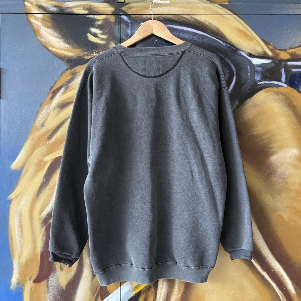 Vintage Hard Rock Cafe Sweatshirt Mens Large Faded Black Atlanta USA Embroidered Spellout Jumper 90s Y2K