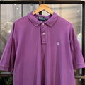 BR1912H-F - Vintage Retro Ralph Lauren Plain Purple Polo Shirt Short Sleeve collared button up top  #Y2K #preppy #chiefkeef #oldmoney #ralphlauren