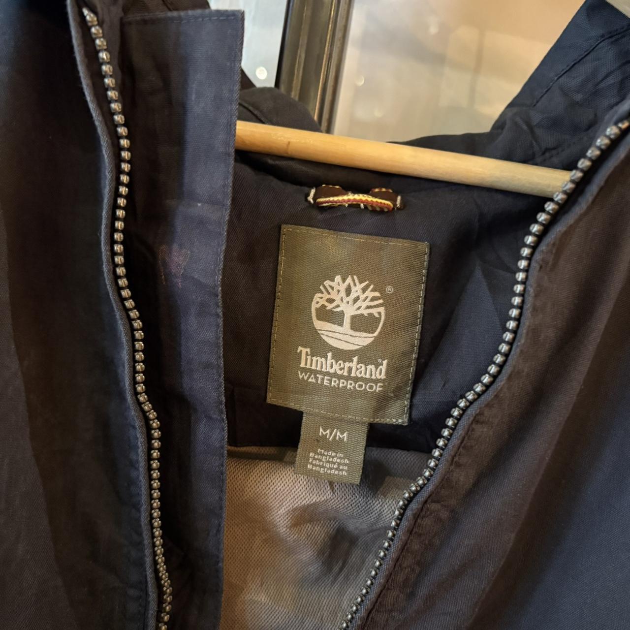 0125B66BR - Vintage Retro Timberland Waterproof Full Zip Up Collared Harrington Jacket #Y2K #preppy #timberland #smartcasual #waterproof