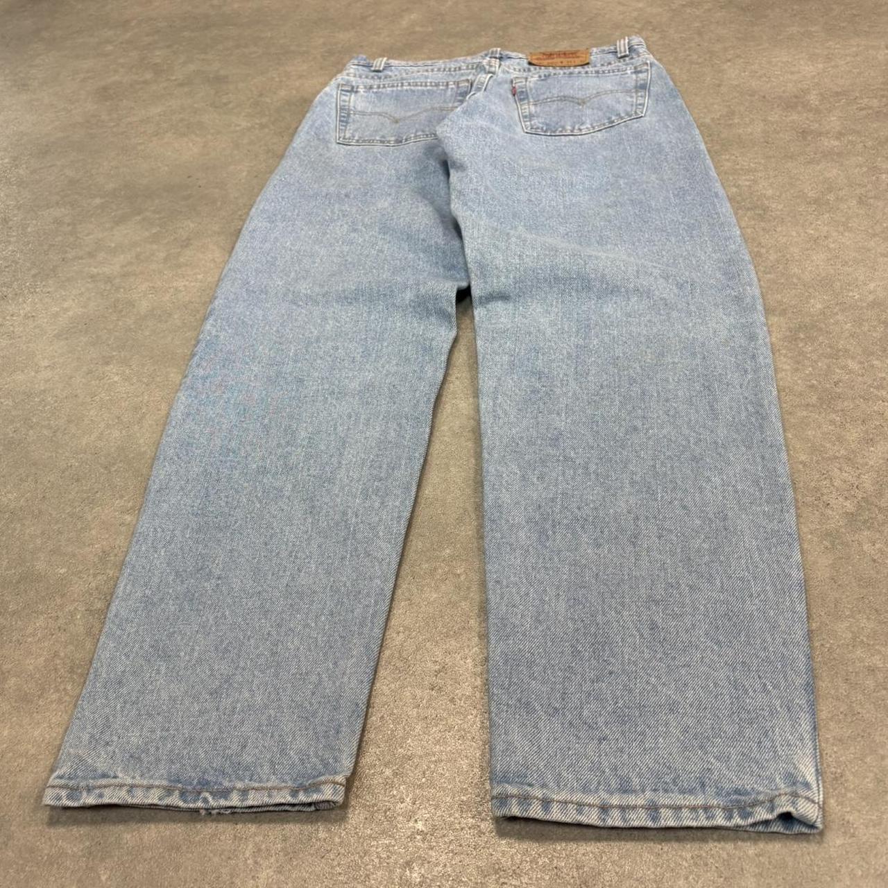 Vintage Levis 550 Jeans Mens 33x32 Denim Blue Light Wash Trouser Relaxed Taper Western Cowboy USA