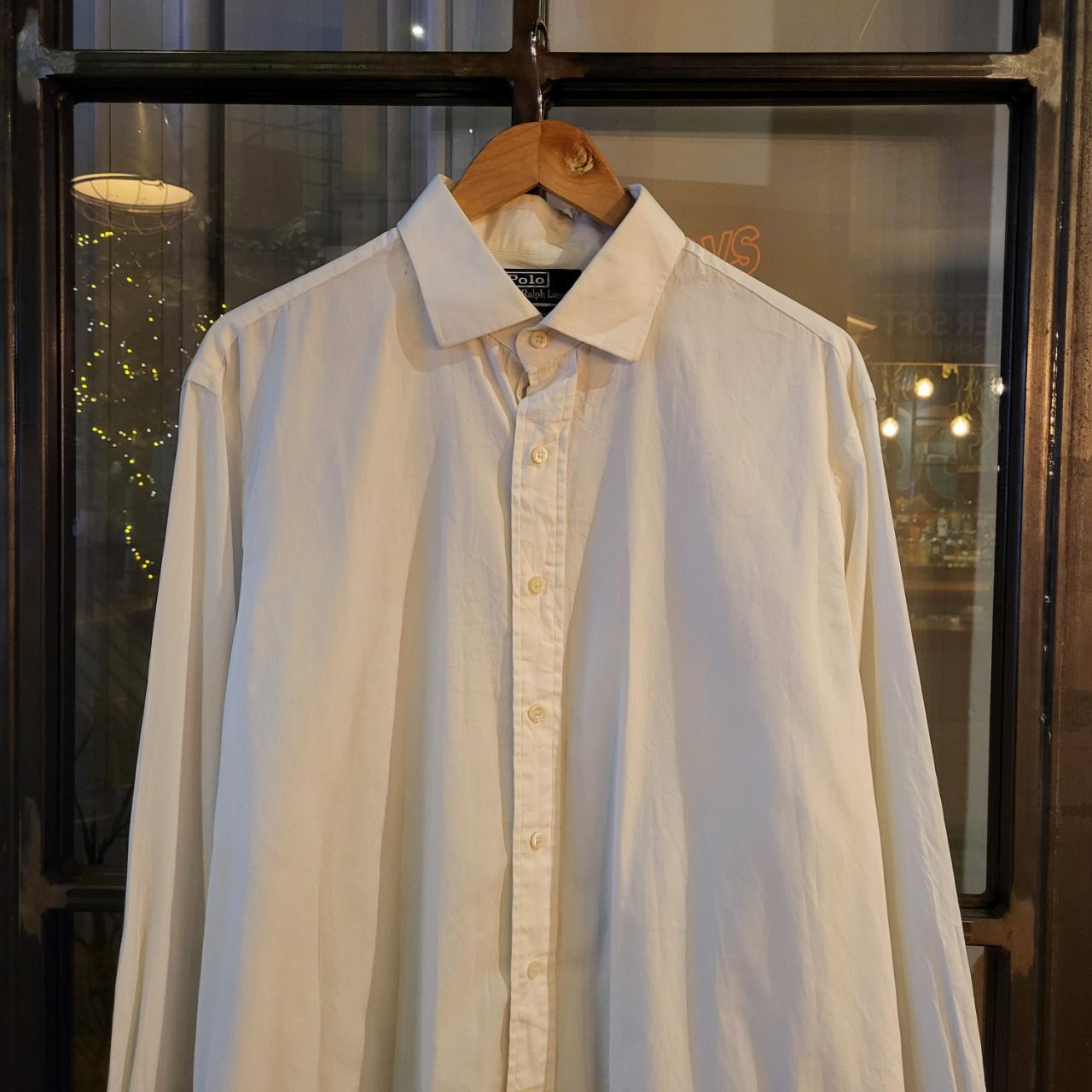 RLS081P - Vintage Ralph Lauren White Plain Shirt Short Sleeve collared button up top #Y2K #preppy #chiefkeef #golf #oldmoney