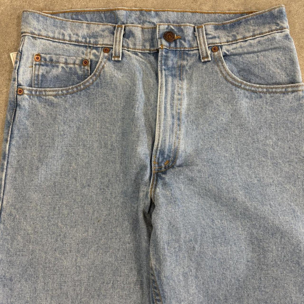 Vintage Levis 550 Jeans Mens 33x32 Denim Blue Light Wash Trouser Relaxed Taper Western Cowboy USA