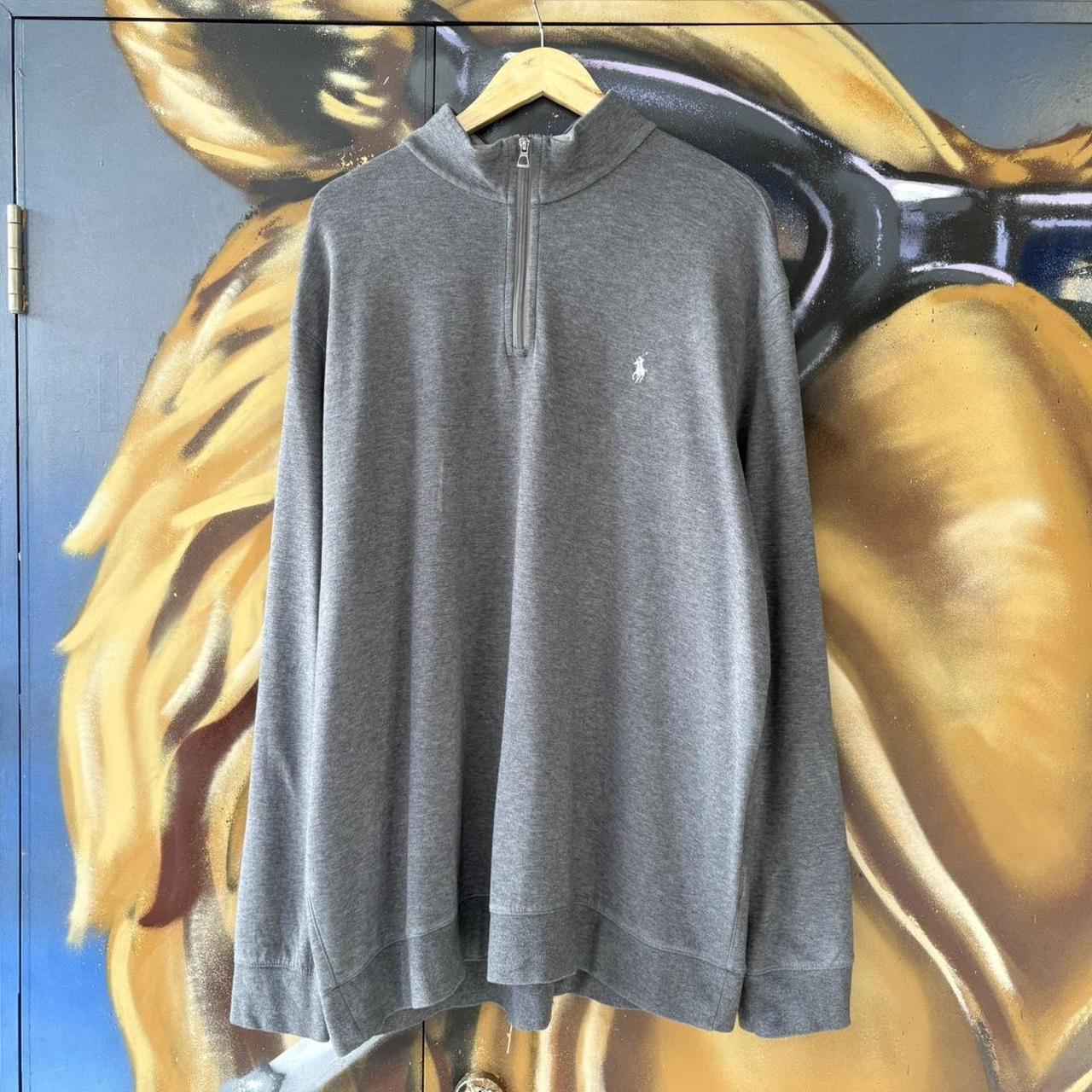 BR1602H-U - Vintage Ralph Lauren Grey 1/4 quarter zip up Sweatshirt jumper fleece top #Y2K #preppy #quarterzip #smartcasual #oldmoney