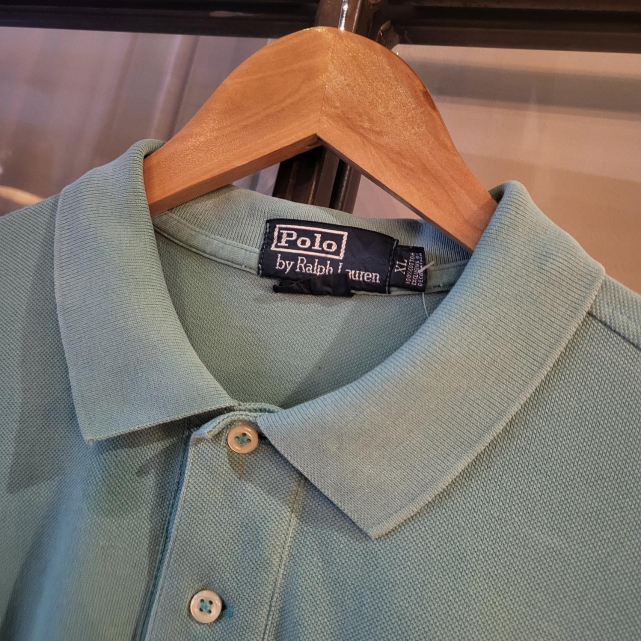 POL129P - Vintage Ralph Lauren pastel blue Polo Shirt Short Sleeve collared button up top #Y2K #preppy #chiefkeef #golf #oldmoney